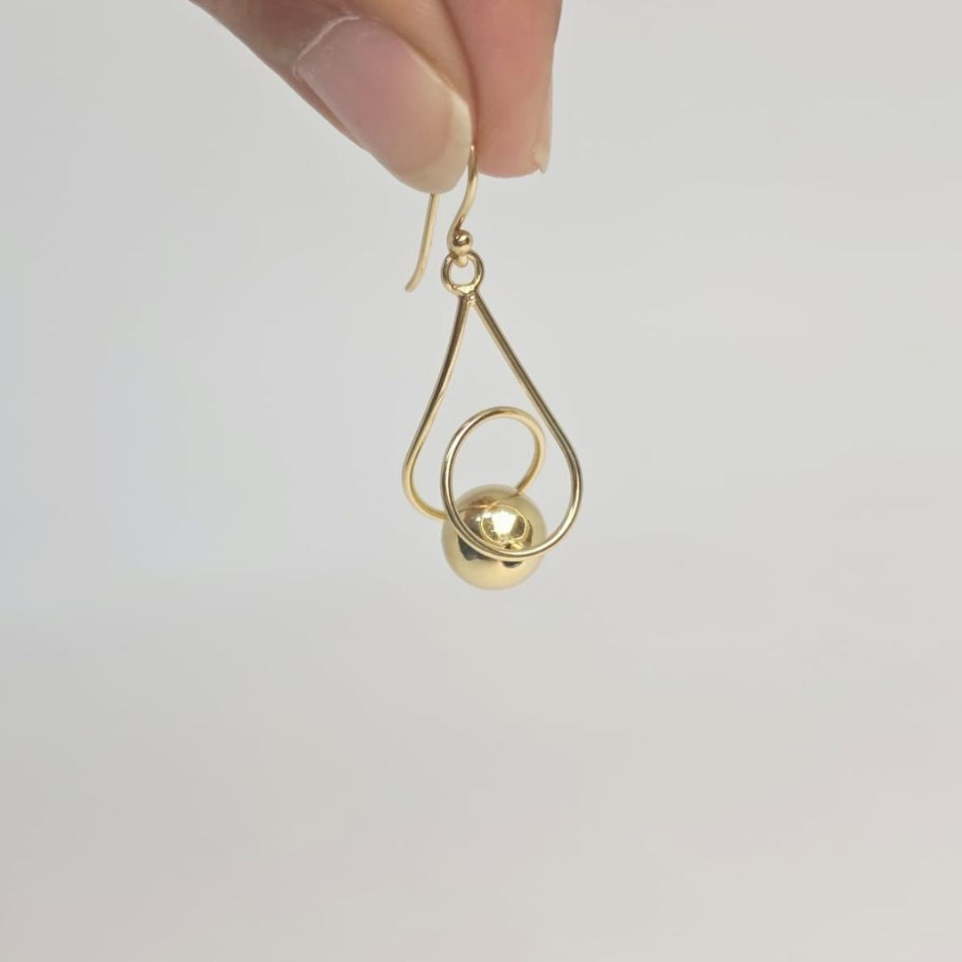 spherical gold bead Earrings