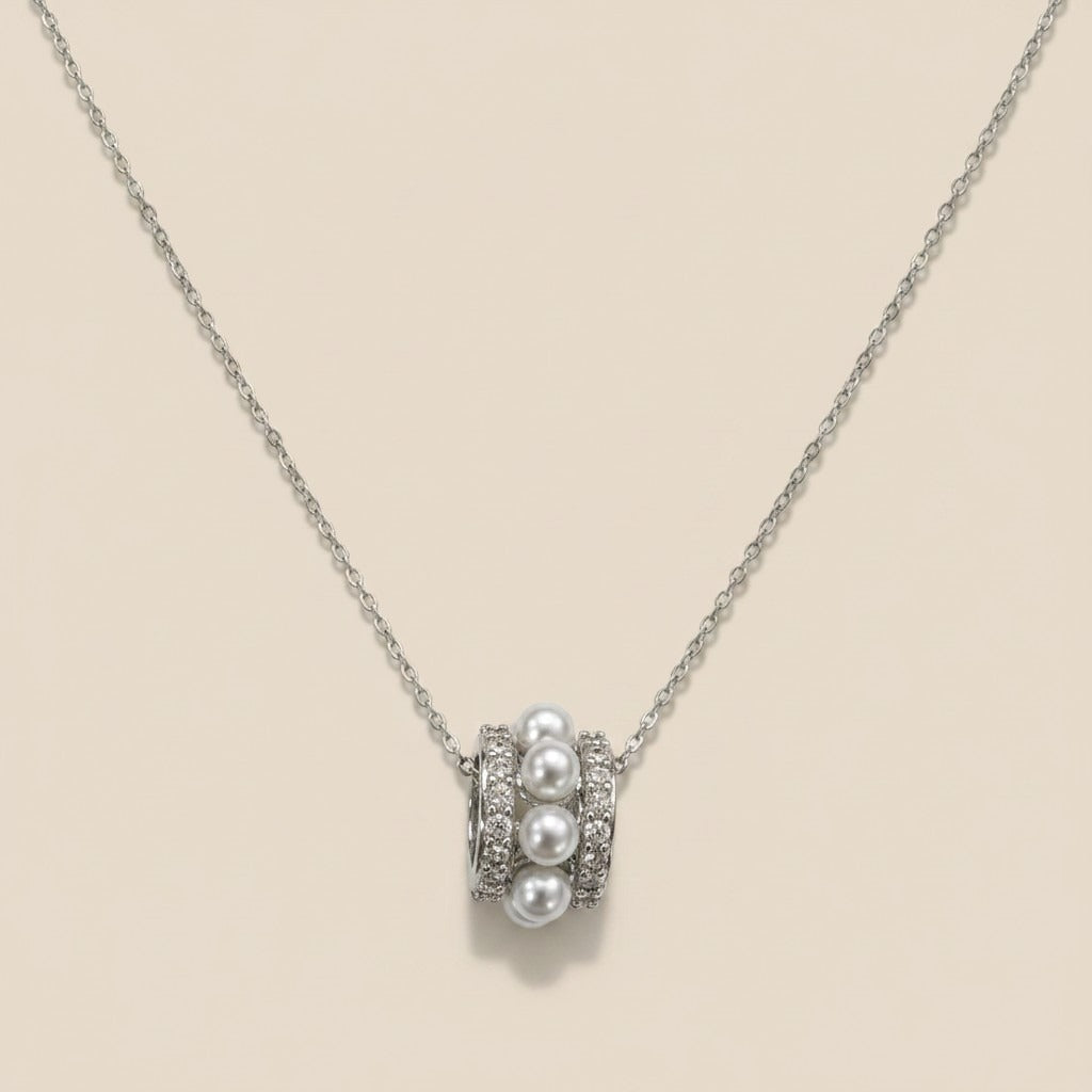 Moonlit Pearl Orbit Necklace