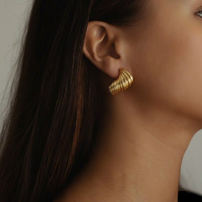 Golden Twist Curve Earrings
