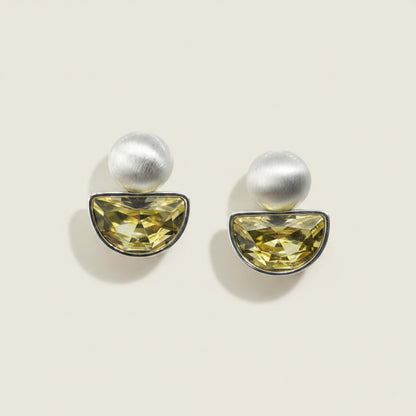 Yellow Crystal Drop Earrings