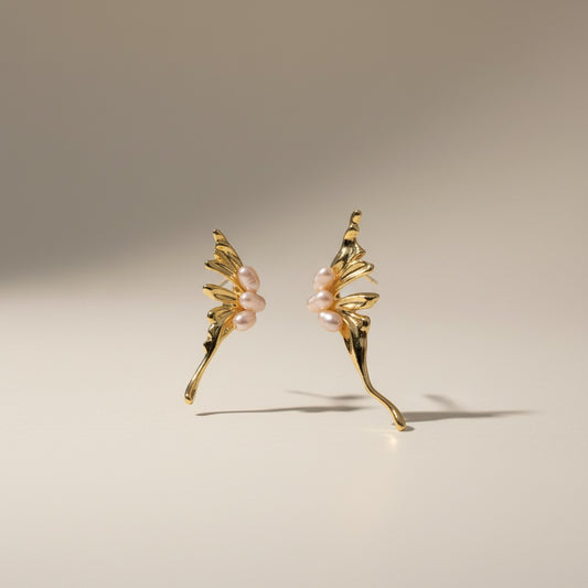 Gilded Pearl Earrings