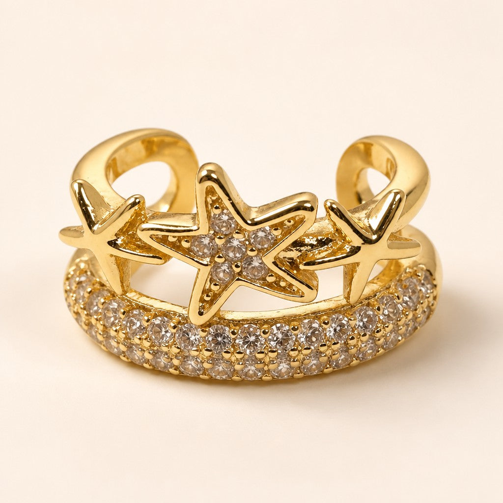 Star Charm Gold Ear Cuff