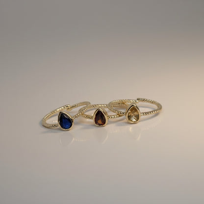 Dainty Drop Ring Stack
