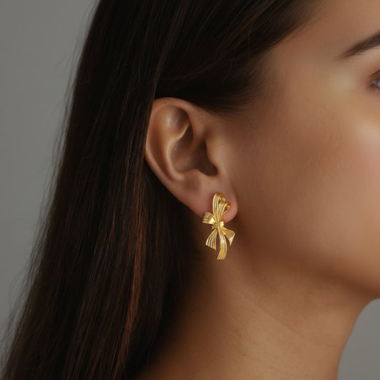 Chic Ribbon Knot Studs