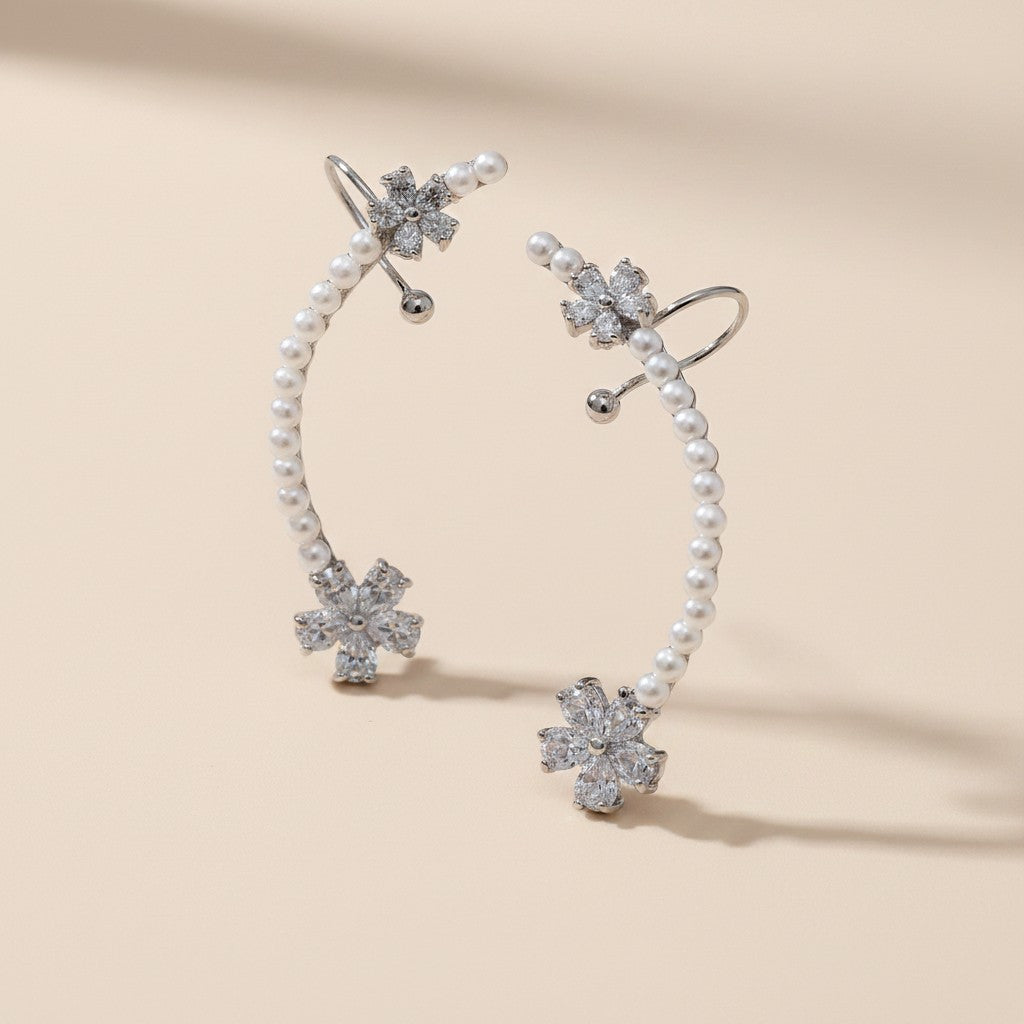 Floral Pearl Ear Cuff