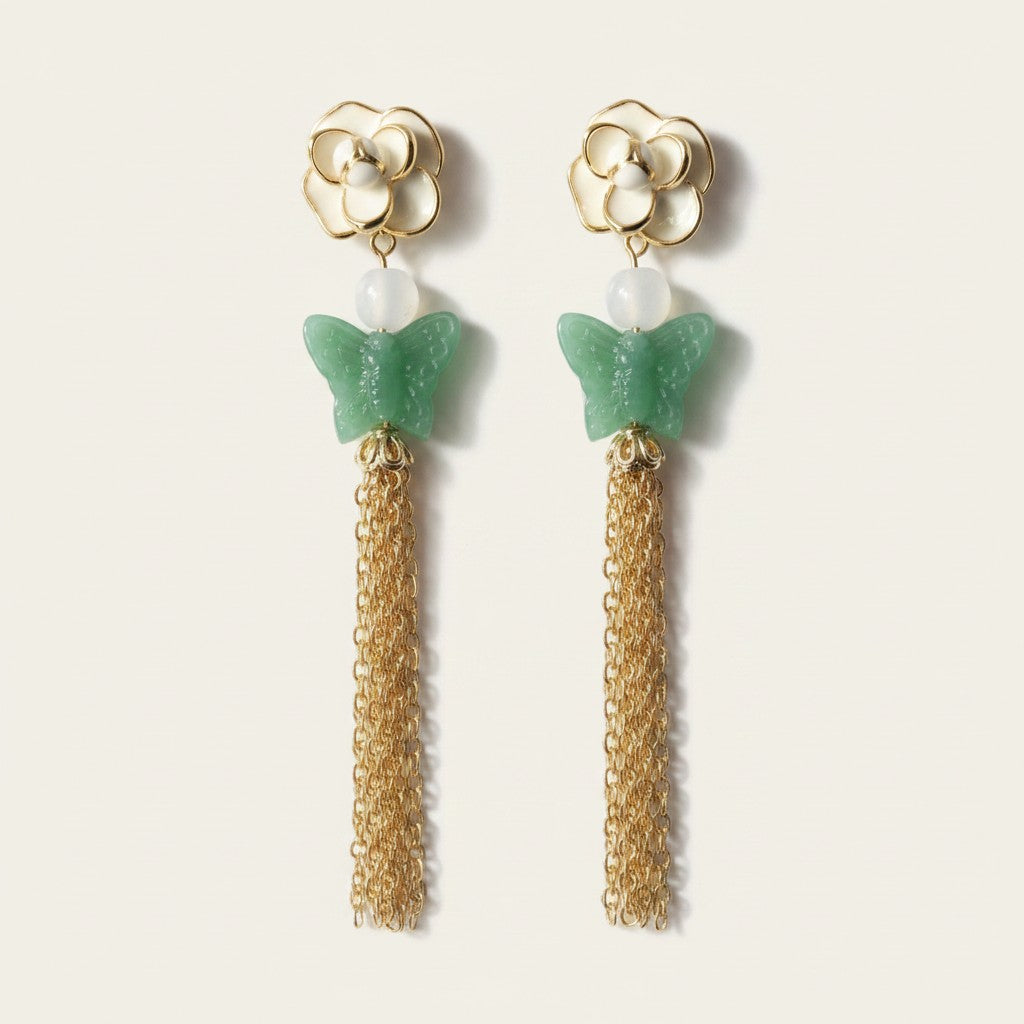 Butterfly Blossom Tassel Earrings
