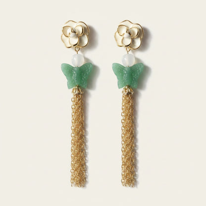 Butterfly Blossom Tassel Earrings