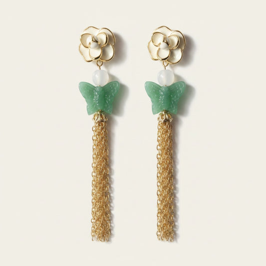 Butterfly Blossom Tassel Earrings